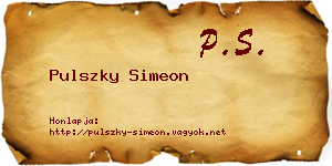 Pulszky Simeon névjegykártya